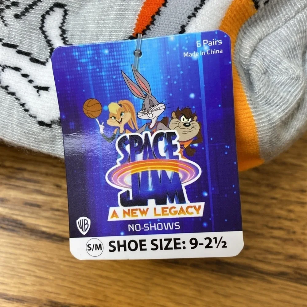 Kids Boy's Girl's Space Jam No-Shows No Show Socks 9-2.5